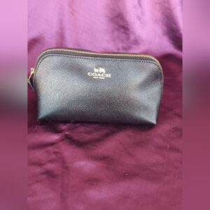 Coach Black Leather Makeup Bag